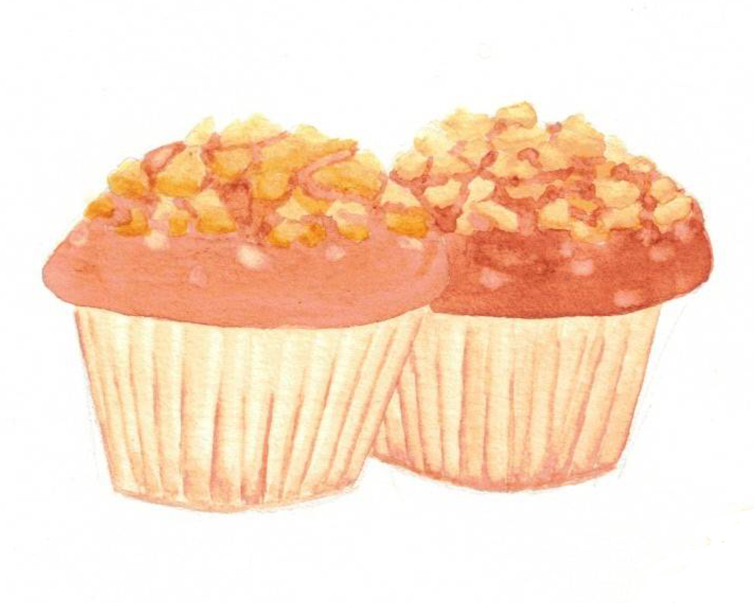 Illustration de muffins à la pomme et au sirop d'érable pour un aperçu de la recette du même nom.