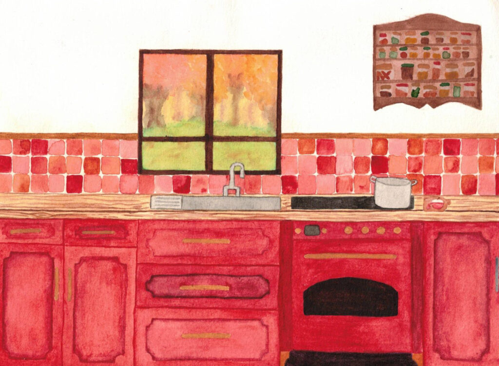 Une illustration d'une cuisine pour l'accueil des personnes sur ce site de recettes de cuisine. Cette image n'a pas de but en particulier.