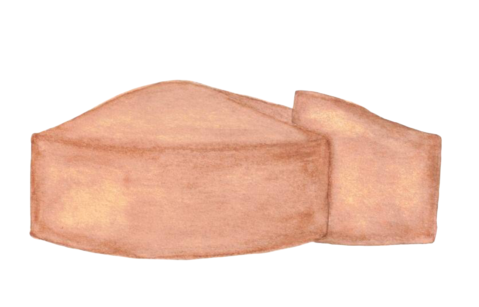 Illustration faite à l'aquarelle d'un gâteau à la citrouille dont une part dépasse légèrement 