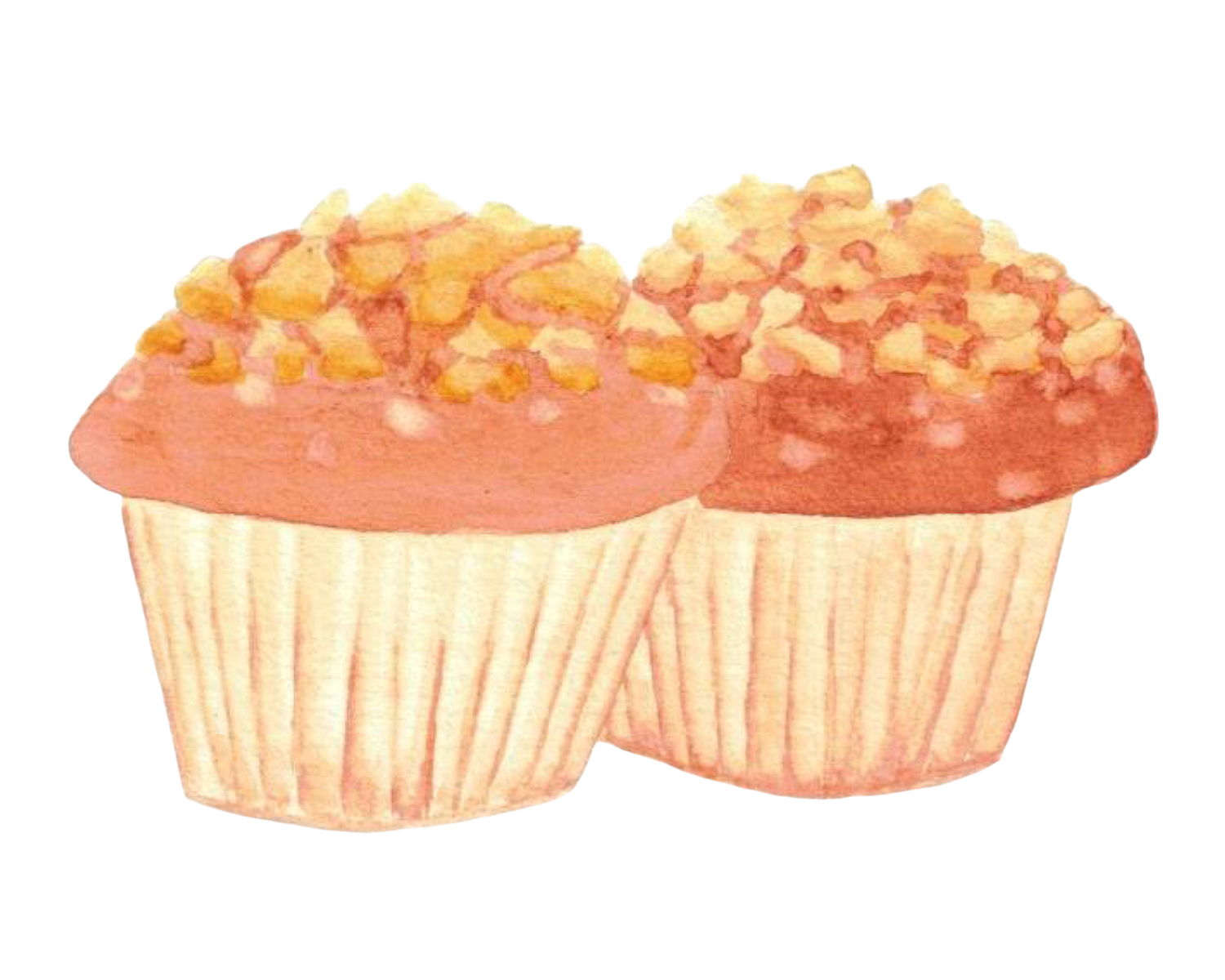 Une image de muffins à la pomme et au sirop d'érable avec du crumble sur le dessus